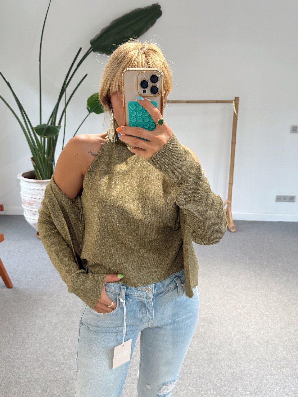 YEŞİL BODY DETAYLI HIRKA