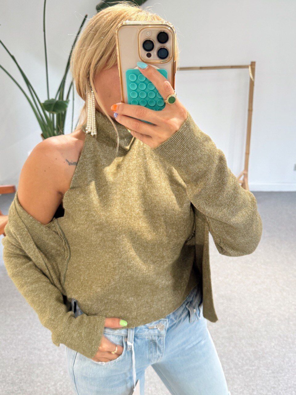 YEŞİL BODY DETAYLI HIRKA