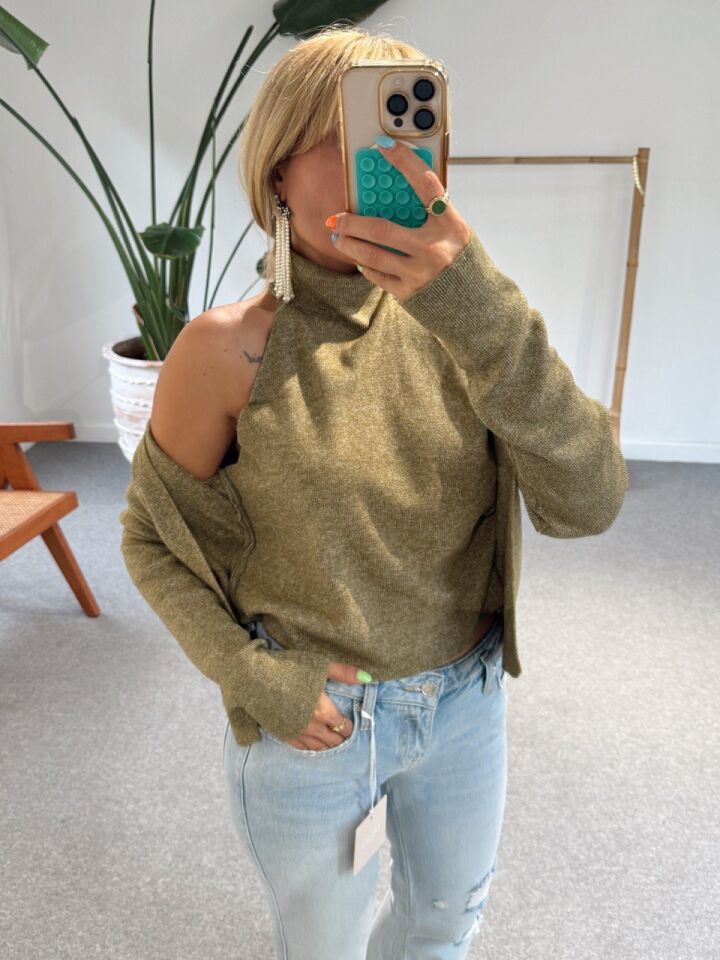 YEŞİL BODY DETAYLI HIRKA