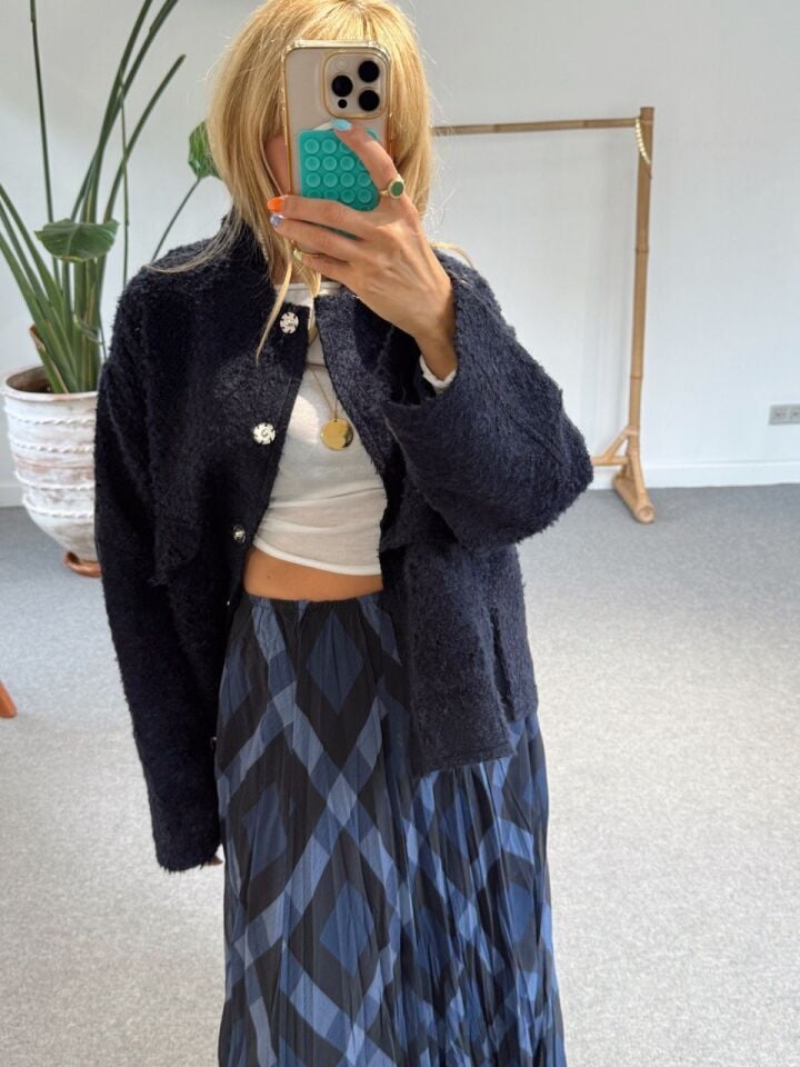 MAVİ DESENLİ PARÇALI  ETEK