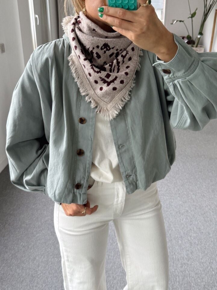 SU YEŞİLİ PİLİ DETAY BOMBER CEKET