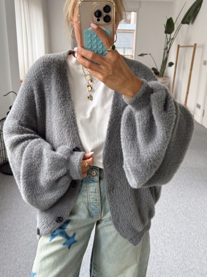 FÜME YUMUŞAK DOKULU V YAKA HIRKA