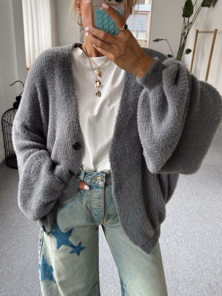 FÜME YUMUŞAK DOKULU V YAKA HIRKA