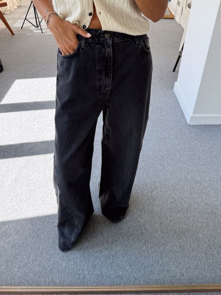ANTRASİT RENGİ BARREL JEAN