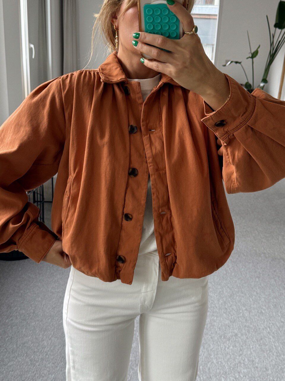 KİREMİT PİLİ DETAY BOMBER CEKET