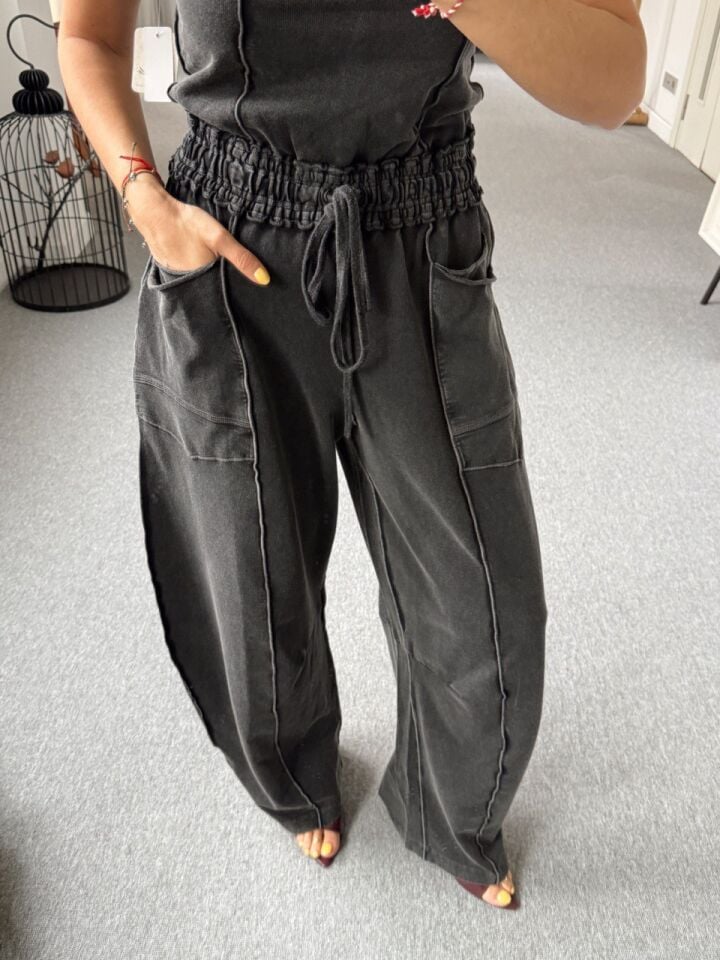 ANTRASİT BEL BAGLAMALI CEP DETAY İTHAL TULUM