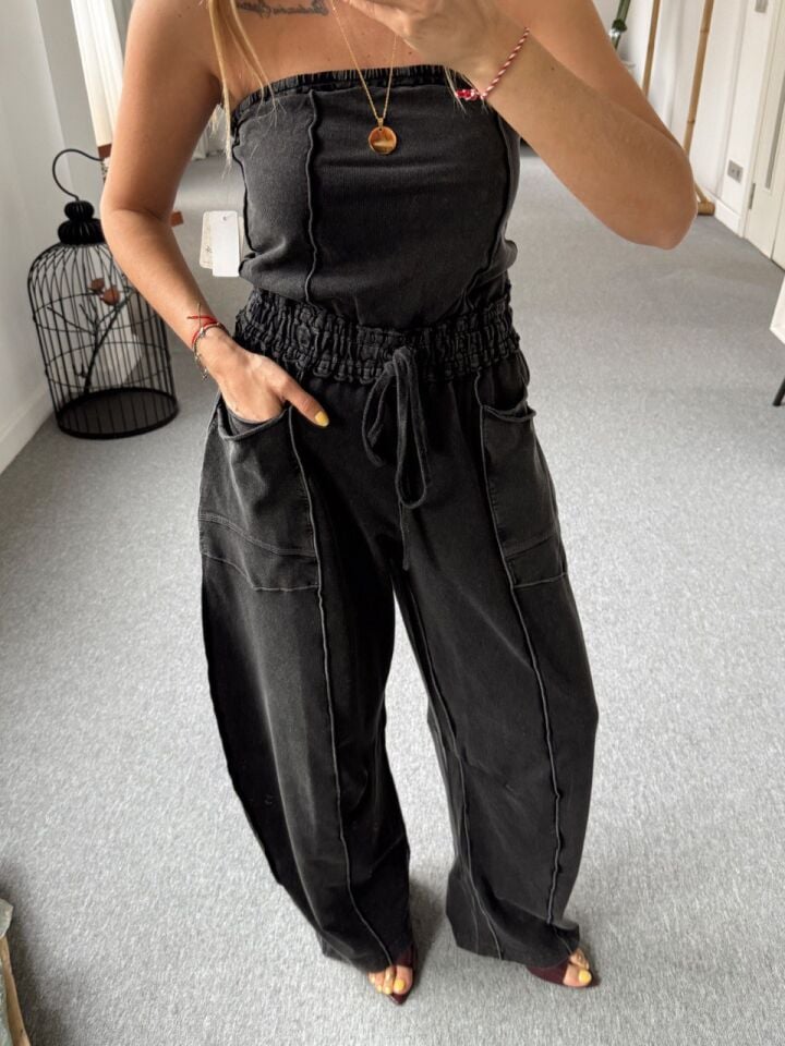 ANTRASİT BEL BAGLAMALI CEP DETAY İTHAL TULUM