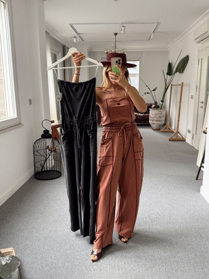 KİREMİT BEL BAĞLAMALI CEP DETAY İTHAL TULUM