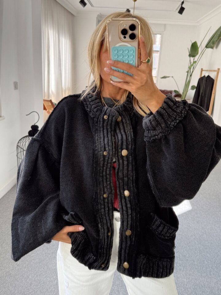 ANTRASİT DOKULU İTHAL CEKET HIRKA