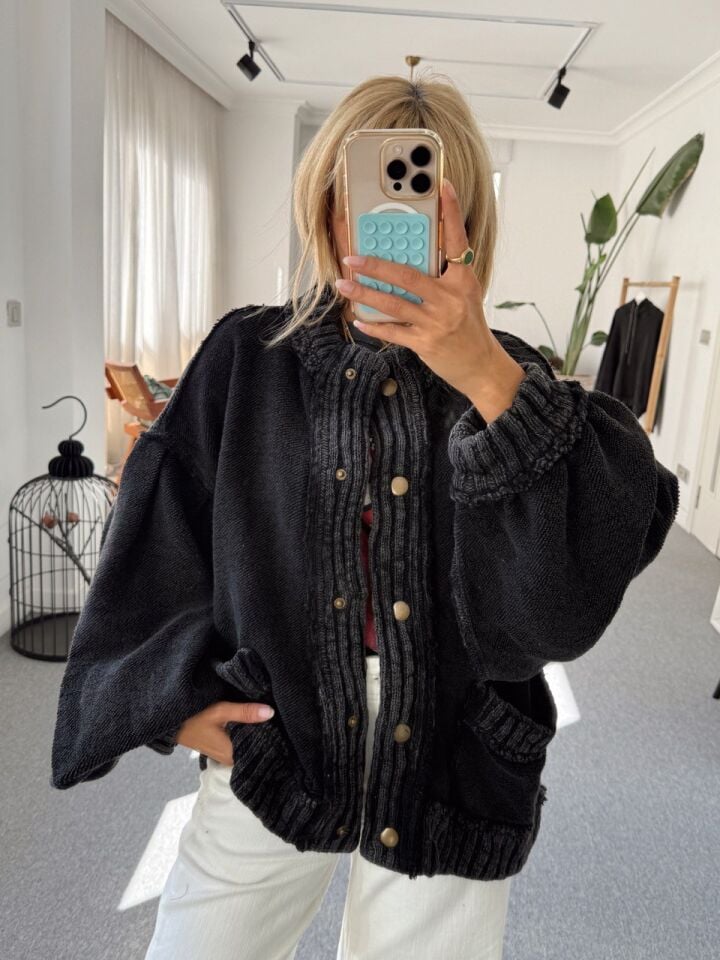 ANTRASİT DOKULU İTHAL CEKET HIRKA