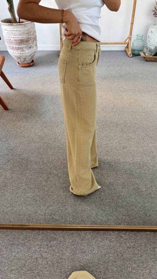 ÇAĞLA RENGİ TENSEL RAHAT KESİM PANTOLON