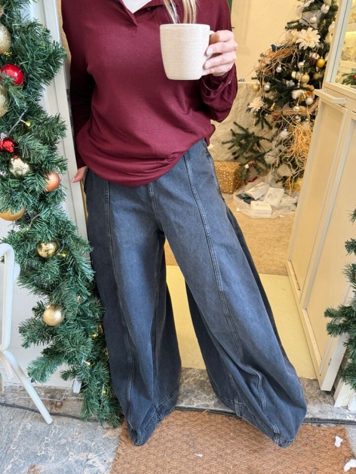 YÜKSEK BEL BALON PAÇA DENIM PANTOLON