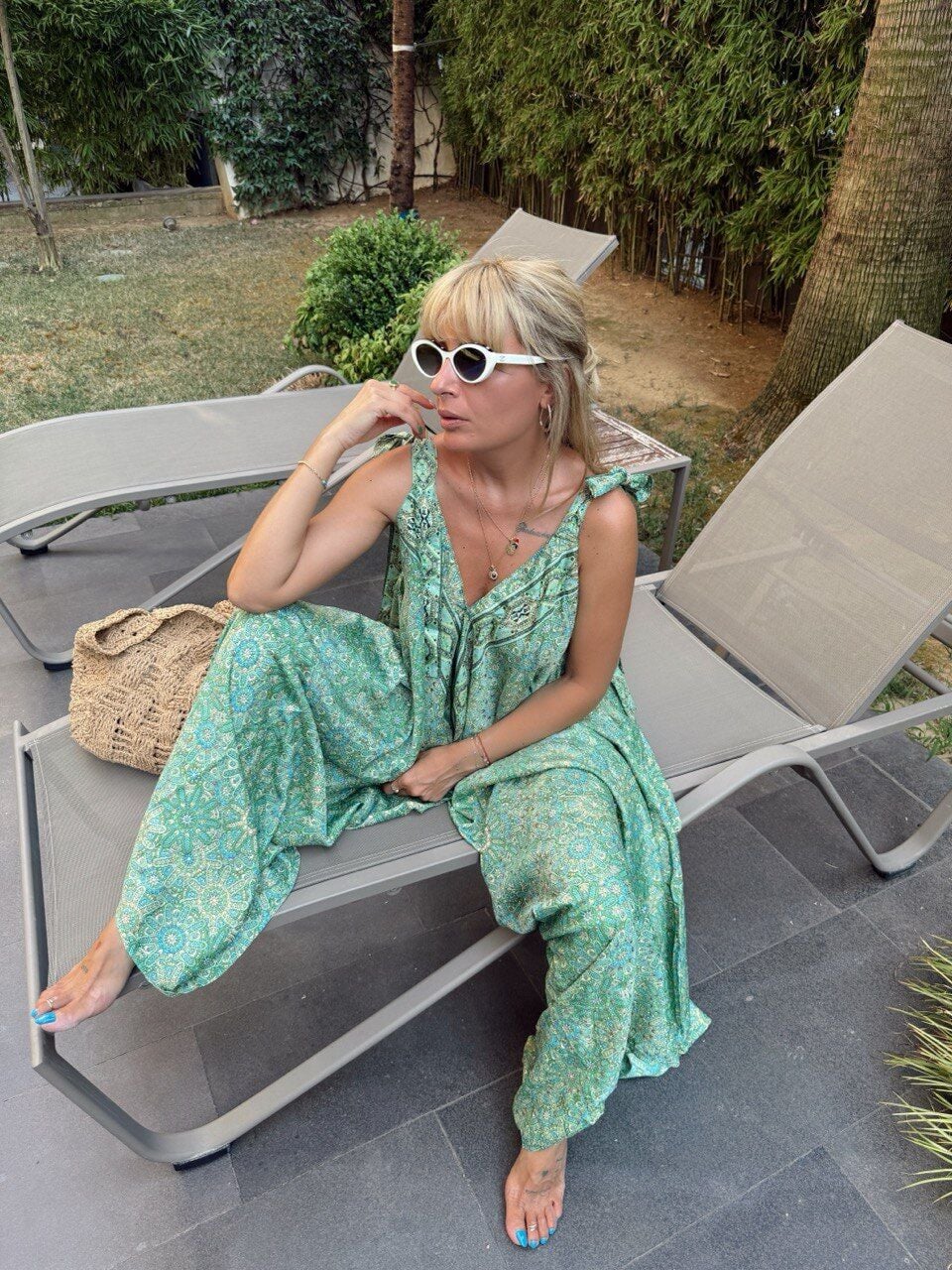 YEŞİL ŞAL DESEN İTHAL TULUM