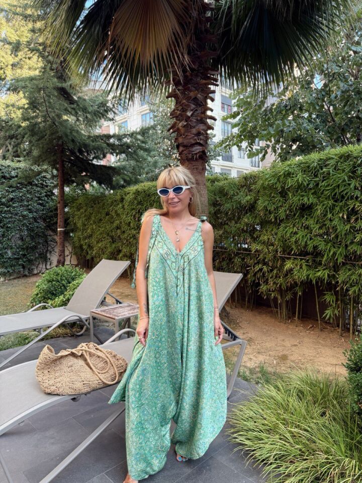 YEŞİL ŞAL DESEN İTHAL TULUM