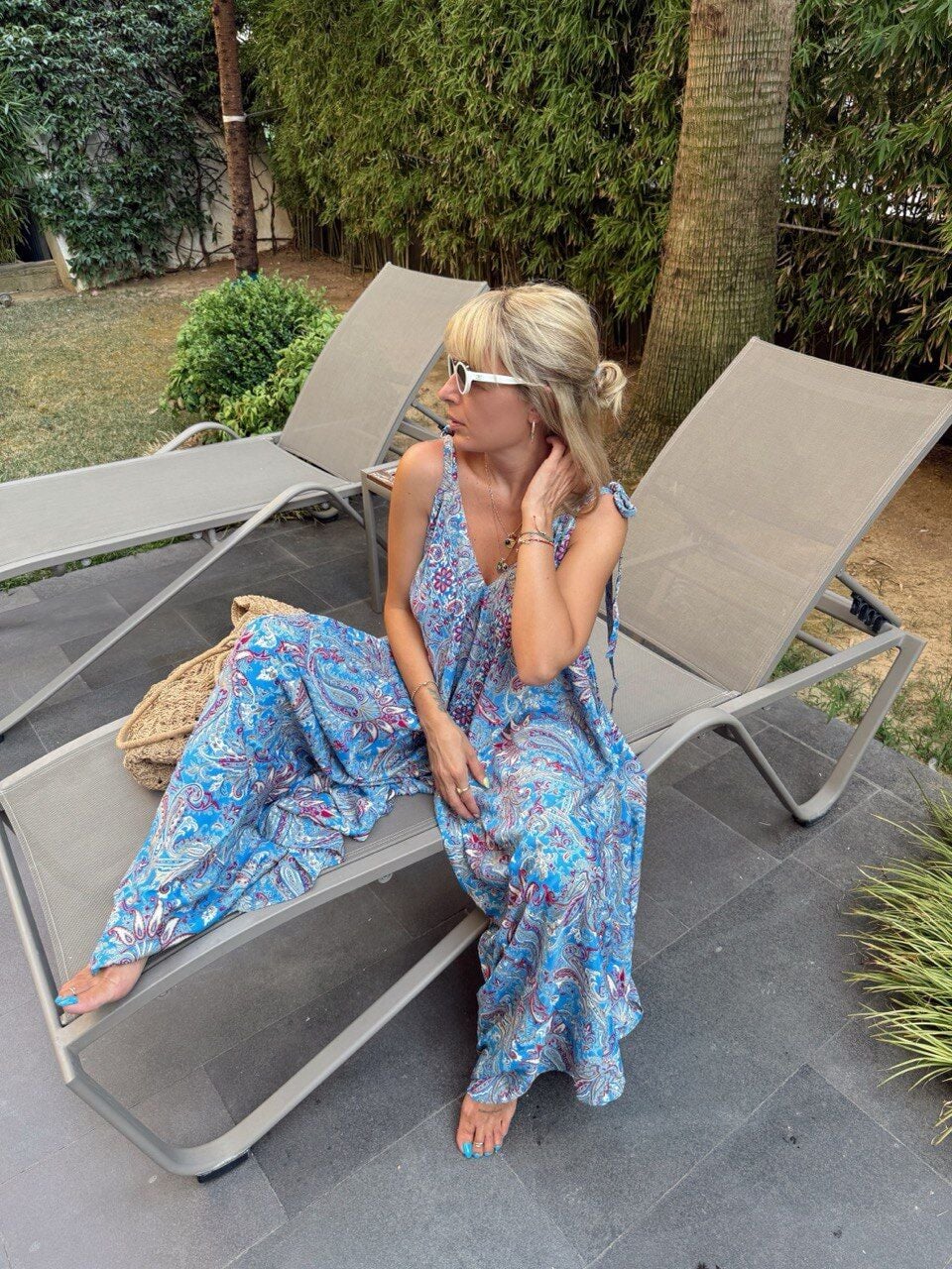 MAVİ ŞAL DESEN İTHAL TULUM