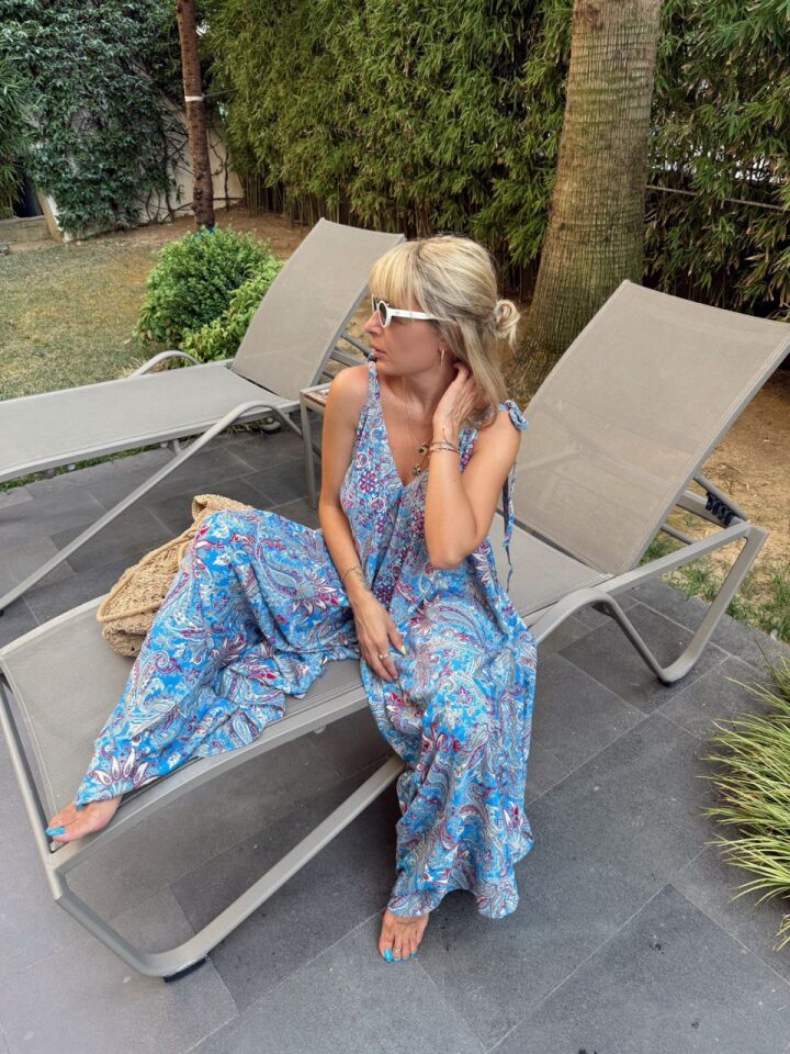 MAVİ ŞAL DESEN İTHAL TULUM