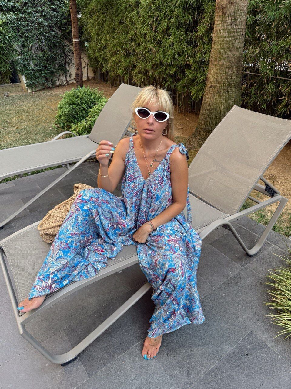 MAVİ ŞAL DESEN İTHAL TULUM