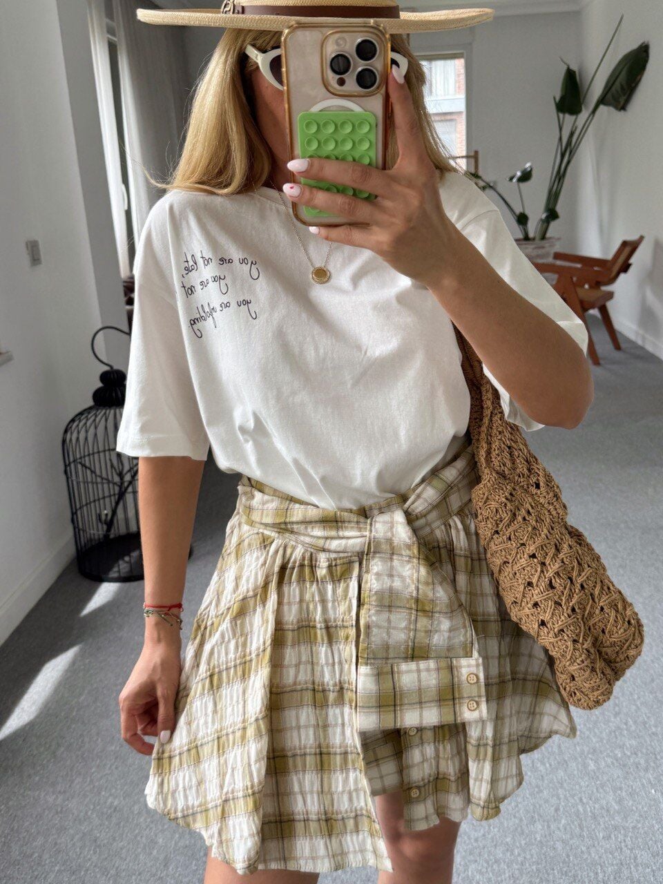 BEYAZ BASKILI OVERSIZE TSHIRT