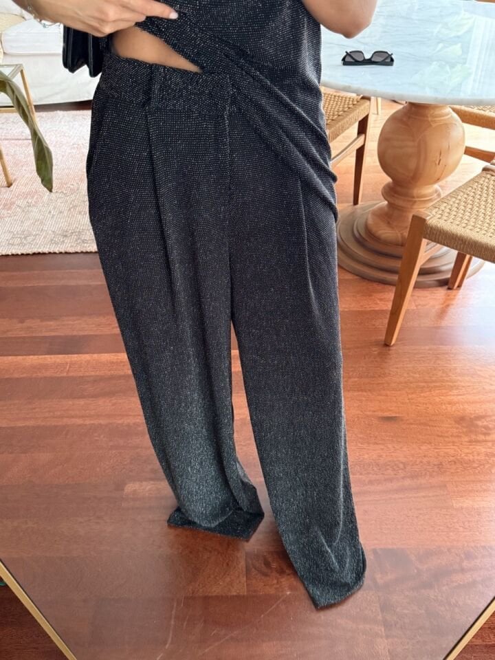 SİMLİ BOL PAÇA PANTOLON BLUZ TAKIM